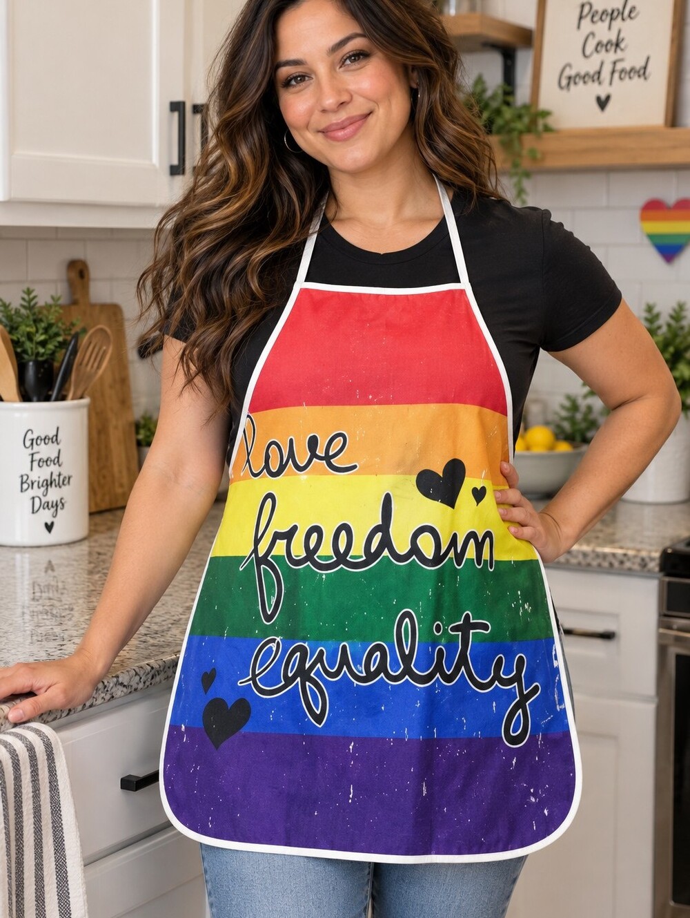 Pride Rainbow Love Freedom Equality Unisex Apron LGBTQ Kitchen 31.5" #7